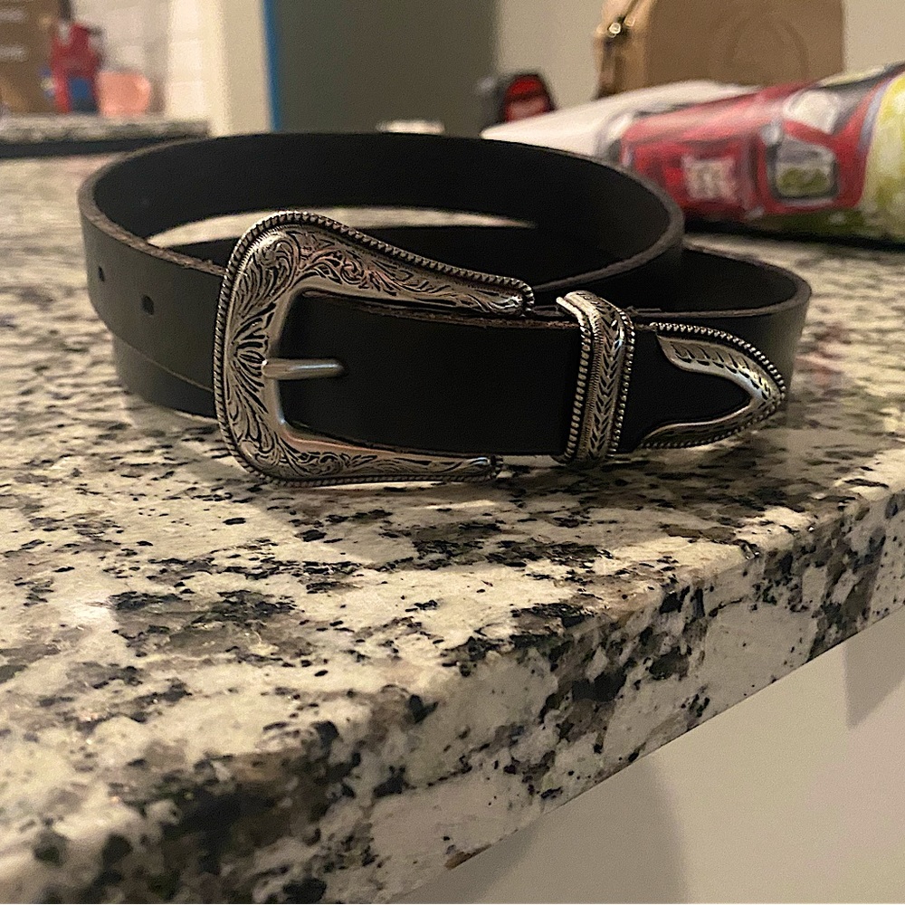 Abercrombie black western leather belt